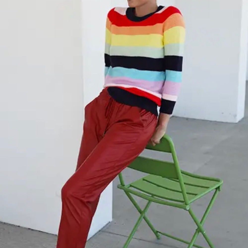 Rainbow striped sweater. Halogen x Atlantic Pacific